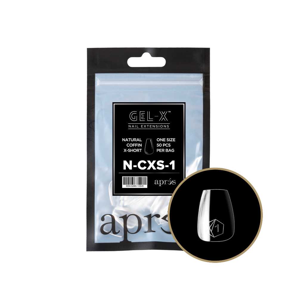 Apres Gel-X Refill Tips 2.0, good press on nails, Coffin Extra Short, press-on nails