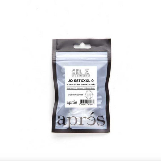 Apres Gel X Press-on Nails: Jenny Secret Refill Tips, Sculpted Stiletto XXXLong (50pcs), tiletto nails designs