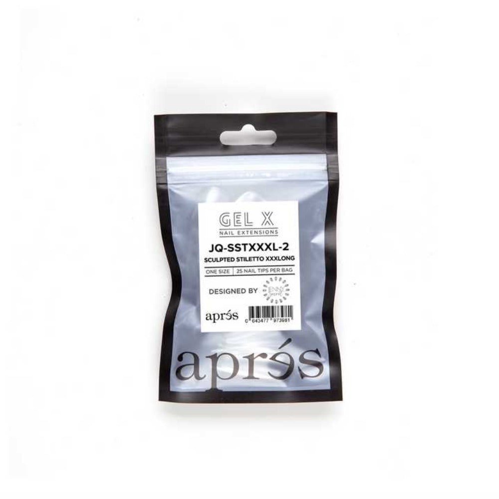 Apres Gel X Press-on Nails: Jenny Secret Refill Tips, Sculpted Stiletto XXXLong (50pcs), stiletto nails summer