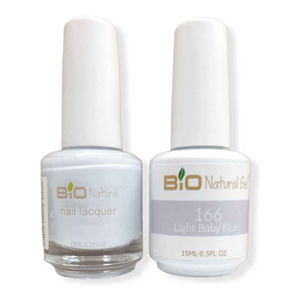 Bio Natural Gel Polish, Non-toxic Nail Lacquer, 166 Light Baby Blue