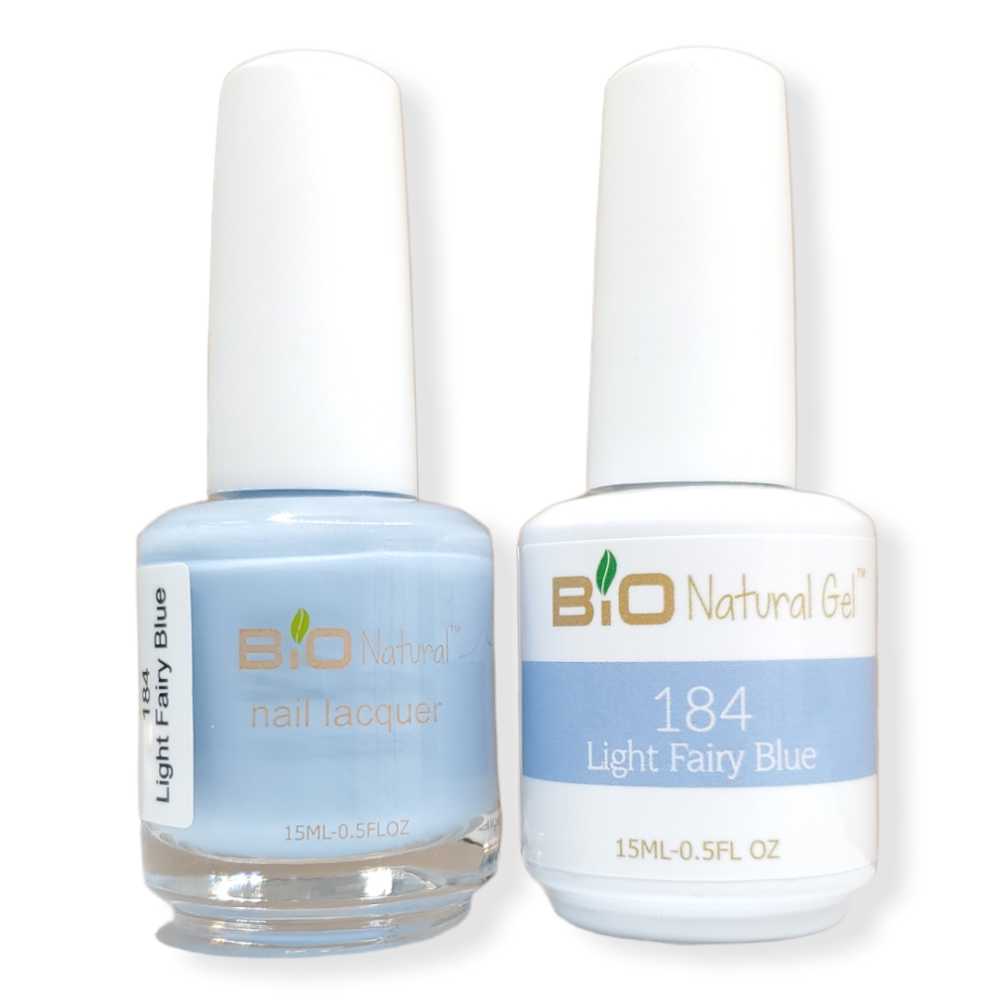 Bio Natural Gel Polish, Non-toxic Nail Lacquer, 184 Light Fairy Blue