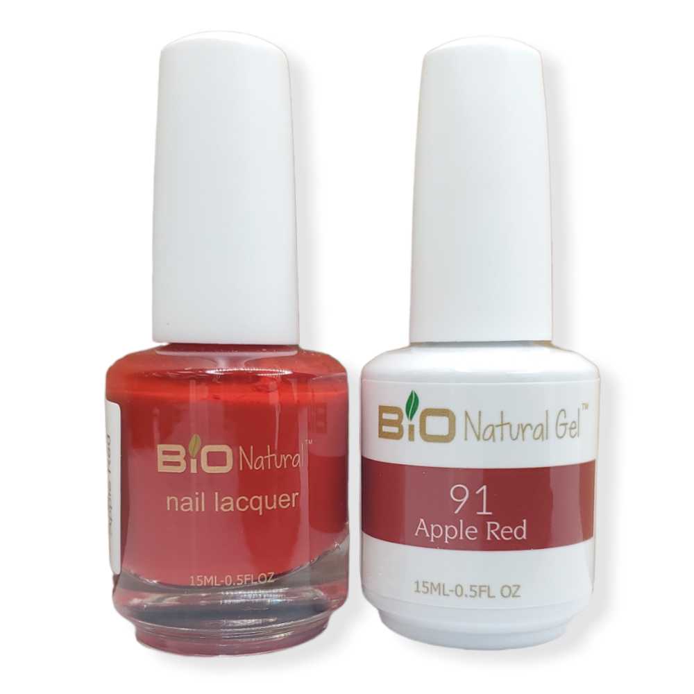 Bio Natural Gel Polish, Non-toxic Nail Lacquer, 91 Apple Red