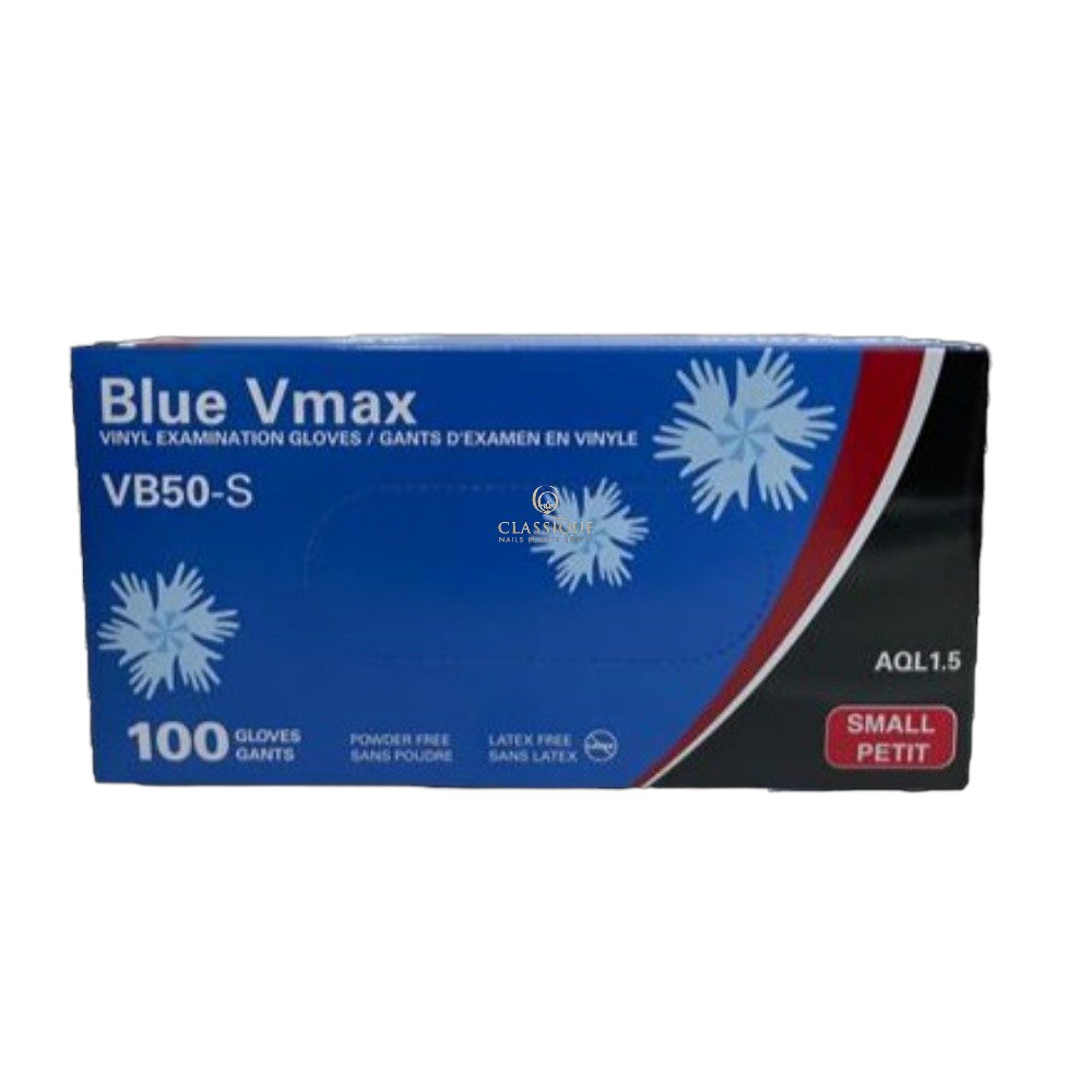 Blue Vmax Vinyl Gloves - Small (Box of 100)